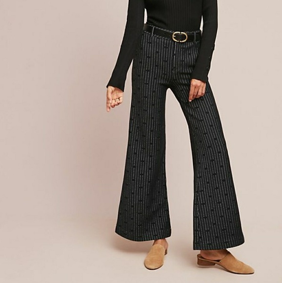 WAS $140 Anthropologie Jacquard Dot Trousers - Picture 1 of 5